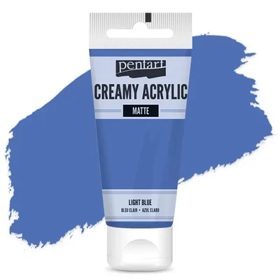 Vopsea cremoasă acrilică Pentart, mată , 60 ml - albastru deschis