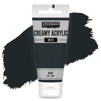 Vopsea cremoasă acrilică Pentart, mată , 60 ml - negru