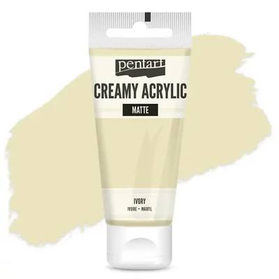 Vopsea cremoasă acrilică Pentart, mată , 60 ml - fildeș