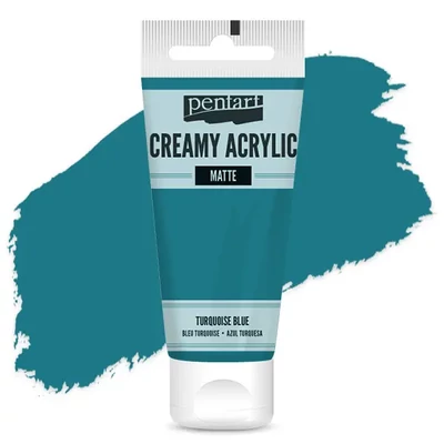 Vopsea cremoasă acrilică Pentart, mată , 60 ml - turcoaz