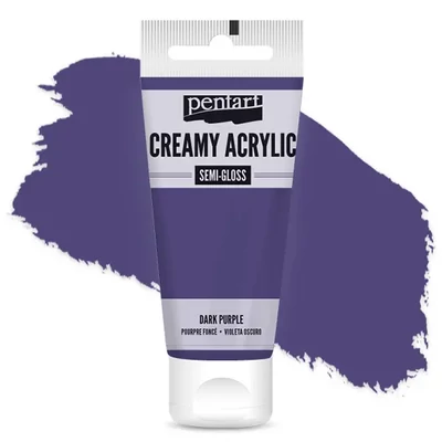 Vopsea cremoasă acrilică Pentart, lucios ca mătasea, 60 ml - violet închis