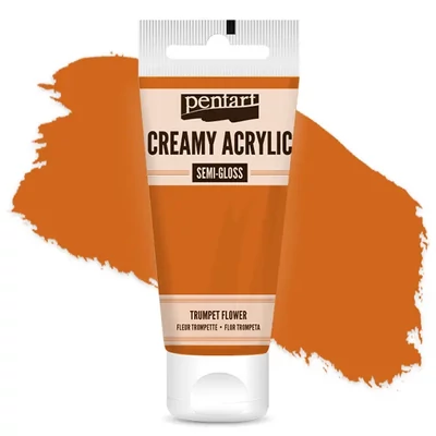 Vopsea cremoasă acrilică Pentart, lucios ca mătasea, 60 ml - floarea trompetei
