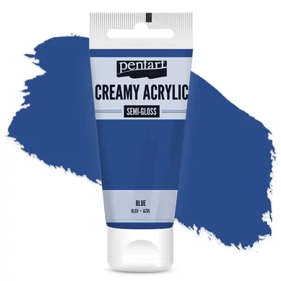 Vopsea cremoasă acrilică Pentart, lucios ca mătasea, 60 ml - albastru