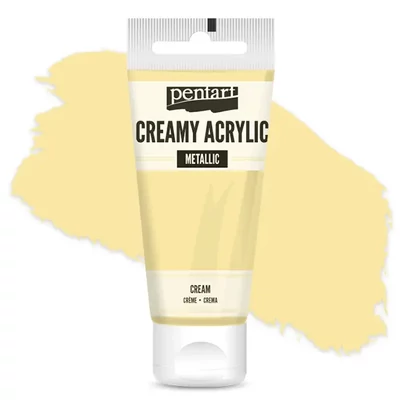 Vopsea cremoasă acrilică Pentart, lucios ca mătasea, 60 ml - culoarea crem