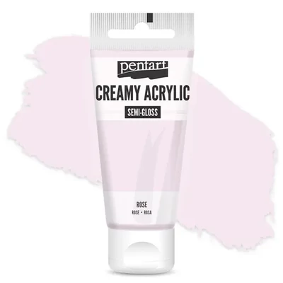 Vopsea cremoasă acrilică Pentart, lucios ca mătasea, 60 ml - roz