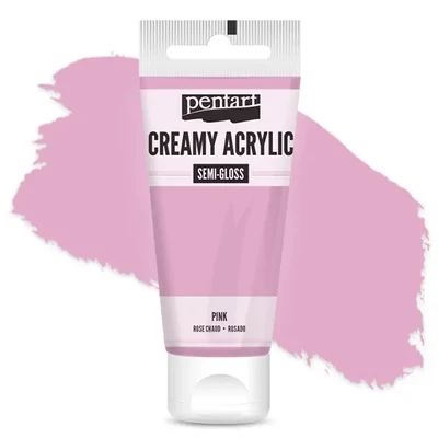 Vopsea cremoasă acrilică Pentart, lucios ca mătasea, 60 ml - pink