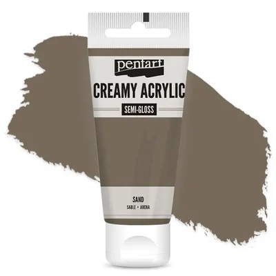 Vopsea cremoasă acrilică Pentart, lucios ca mătasea, 60 ml - nisip