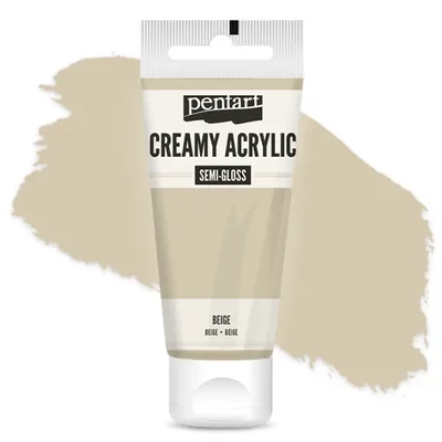 Vopsea cremoasă acrilică Pentart, lucios ca mătasea, 60 ml - bej