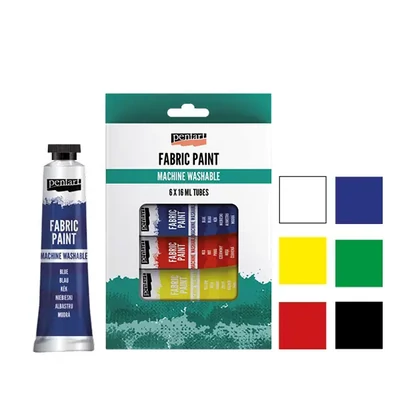 Set de vopsele textile Pentart, în tuburi – 6x16 ml