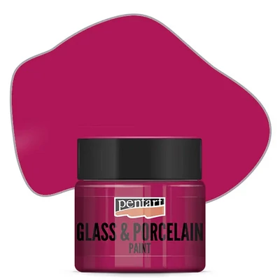 Vopsea pe bază de apă pentru sticlă și porțelan Pentart , 30 ml – magenta