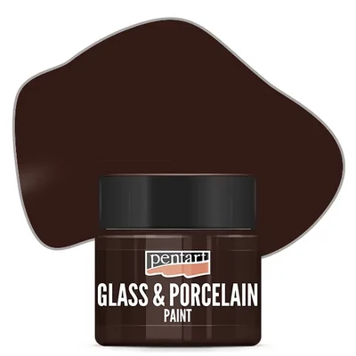 Vopsea pe bază de apă pentru sticlă și porțelan Pentart , 30 ml – maro