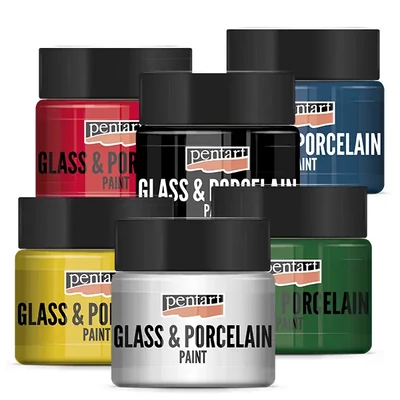 Vopsea pe bază de apă pentru sticlă și porțelan Pentart , 30 ml – în diverse culori