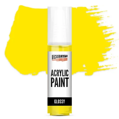 Vopsea acrilică lucioasă Pentart, 20 ml - galben
