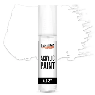 Vopsea acrilică lucioasă Pentart, 20 ml – alb