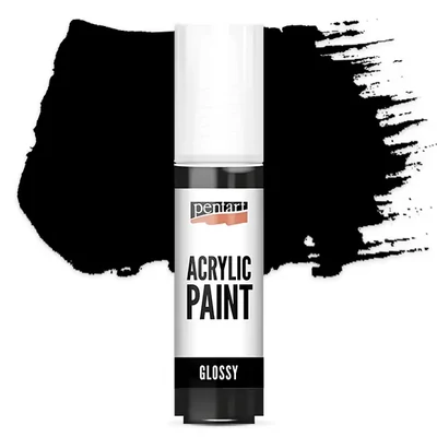 Vopsea acrilică lucioasă Pentart, 20 ml - negru