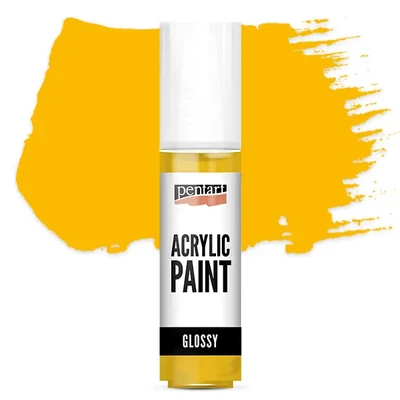 Vopsea acrilică lucioasă Pentart, 20 ml - galben ca soarele