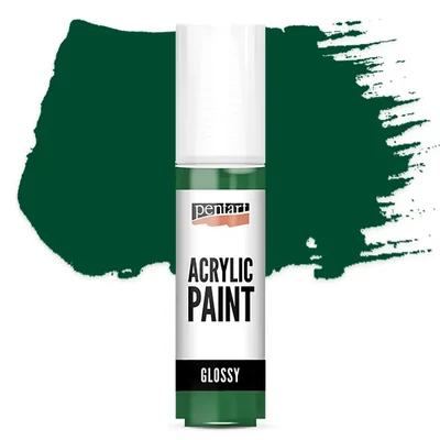 Vopsea acrilică lucioasă Pentart, 20 ml - verde de pin