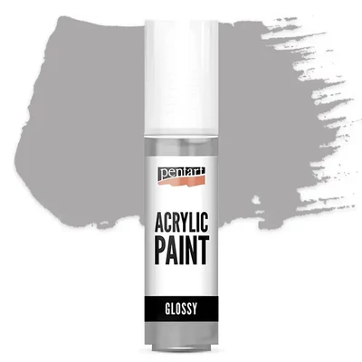 Vopsea acrilică lucioasă Pentart, 20 ml - gri