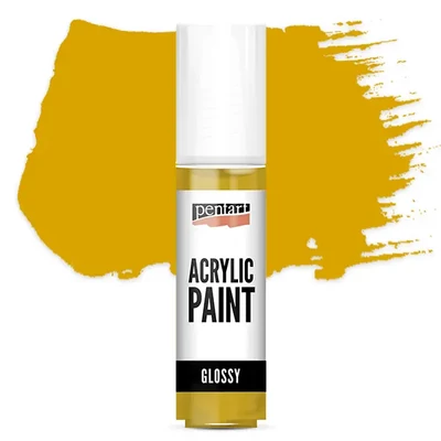 Vopsea acrilică lucioasă Pentart, 20 ml - ocru