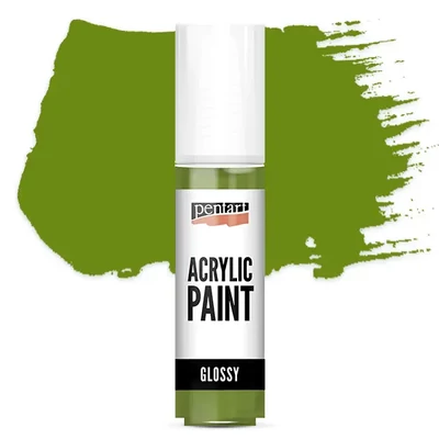 Vopsea acrilică lucioasă Pentart, 20 ml - măslin