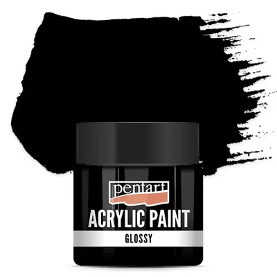 Vopsea acrilică lucioasă Pentart, 50 ml – negru
