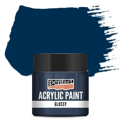 Vopsea acrilică lucioasă Pentart, 50 ml – albastru indigo
