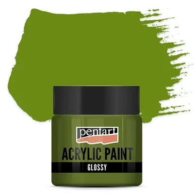 Vopsea acrilică lucioasă Pentart, 50 ml – măslină