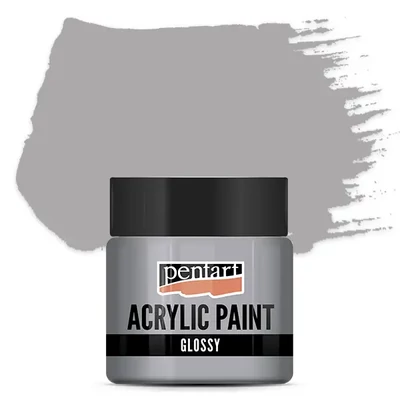Vopsea acrilică lucioasă Pentart, 50 ml – gri