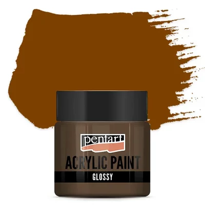 Vopsea acrilică lucioasă Pentart, 50 ml – castan