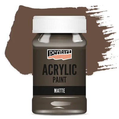 Vopsea acrilică Pentart mată, 100 ml - maro pământiu