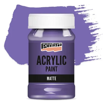 Vopsea acrilică Pentart mată, 100 ml - de culoarea florii de violetă