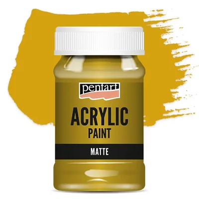 Vopsea acrilică Pentart mată, 100 ml - ocru