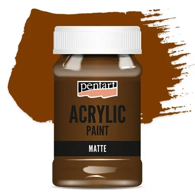 Vopsea acrilică Pentart mată, 100 ml - castan