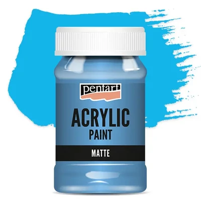 Vopsea acrilică Pentart mată, 100 ml - albastru deschis