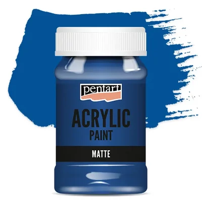 Vopsea acrilică Pentart mată, 100 ml - albastru
