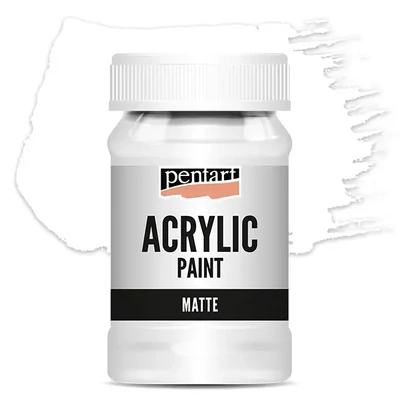 Vopsea acrilică Pentart mată, 100 ml - alb