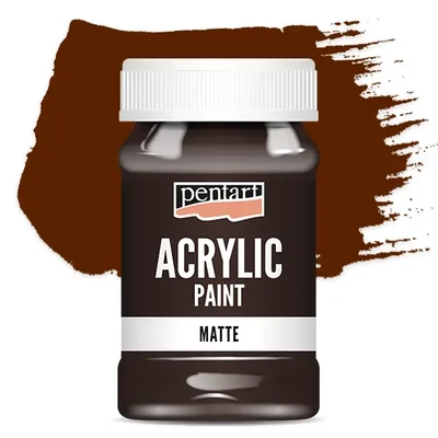 Vopsea acrilică Pentart mată, 100 ml - maro închis