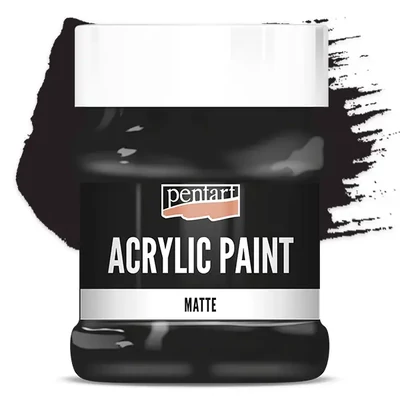 Vopsea acrilică Pentart mată , 230 ml - negru