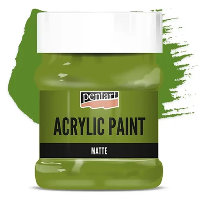 Vopsea acrilică Pentart mată , 230 ml - măslină