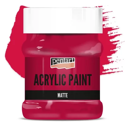 Vopsea acrilică Pentart mată , 230 ml - roșu carmin
