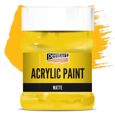 Vopsea acrilică Pentart mată , 230 ml - galben ca soarele