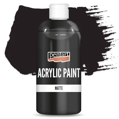 Vopsea acrilică Pentart mată , 500 ml - negru