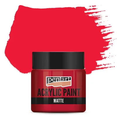 Vopsea acrilică Pentart mată , 50 ml - roșu ruj