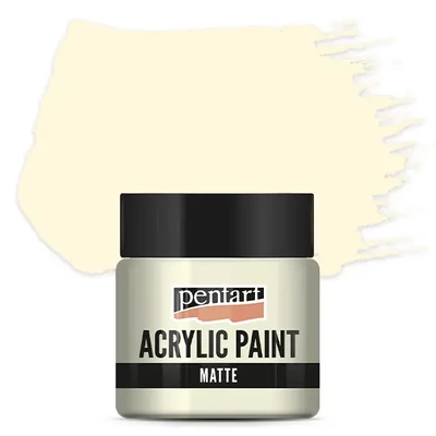 Vopsea acrilică Pentart mată, 50 ml - fildeș