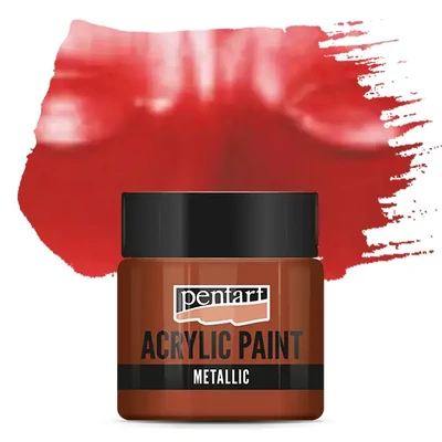 Vopsea acrilică metalizată Pentart, 50 ml - cupru roșu