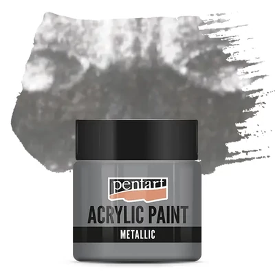 Vopsea acrilică metalizată Pentart, 50 ml - plumb