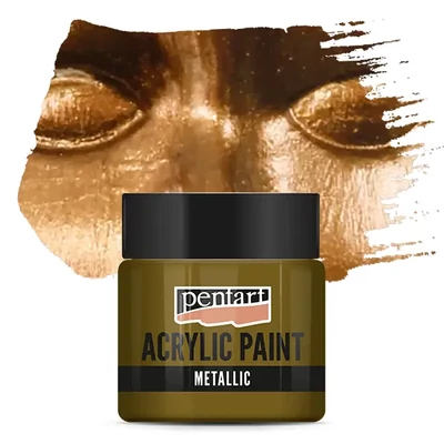 Vopsea acrilică metalizată Pentart, 50 ml - alamă