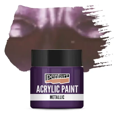Vopsea acrilică metalizată Pentart, 50 ml - violet