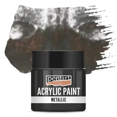 Vopsea acrilică metalizată Pentart, 50 ml - argint strălucitor
