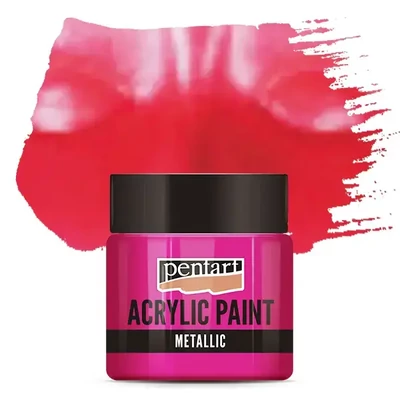Vopsea acrilică metalizată Pentart, 50 ml - magenta
